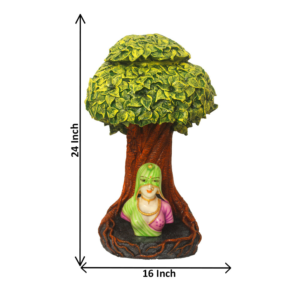 Cultural Lady Figurine Under Kalpvriksha Tree Showpiece Antique 60 cm G57X1322HAMG2-51X081M