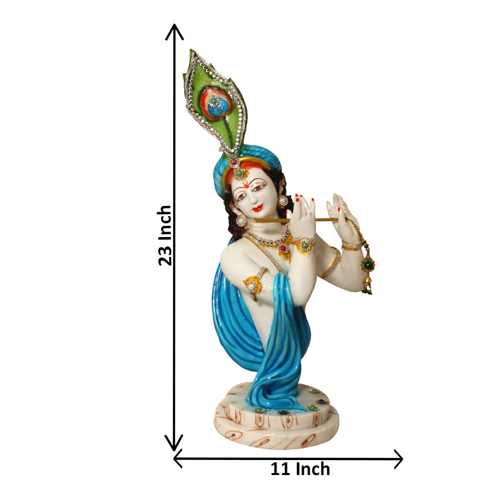 Lord Krishan Modern Art Statue Showpiece Marble 58 cm G57X1357WNCGX