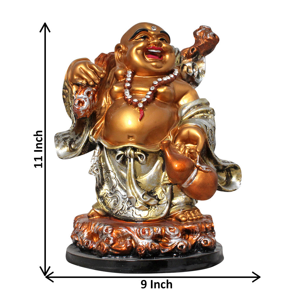 Laughing Buddha Vastu Idol Pearl Golden Look 28 cm G57X1370GSSGZ