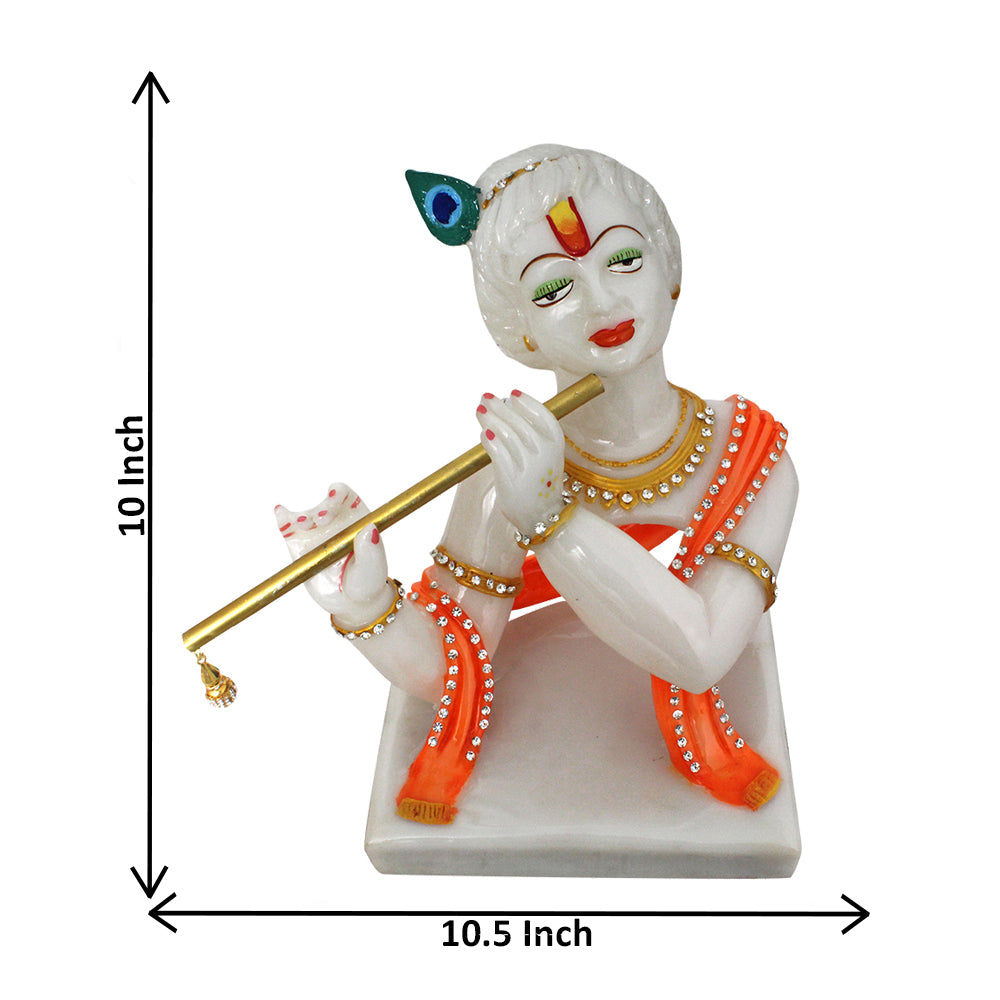 Flute Krishna Modern Art Statue Showpiece Marble 25 cm G57X1397WOCGZ