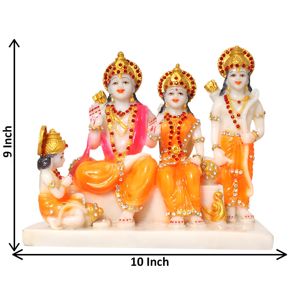 Lord Raam Darbar Statue Marble Look 23 cm G57X1409WOCGZ