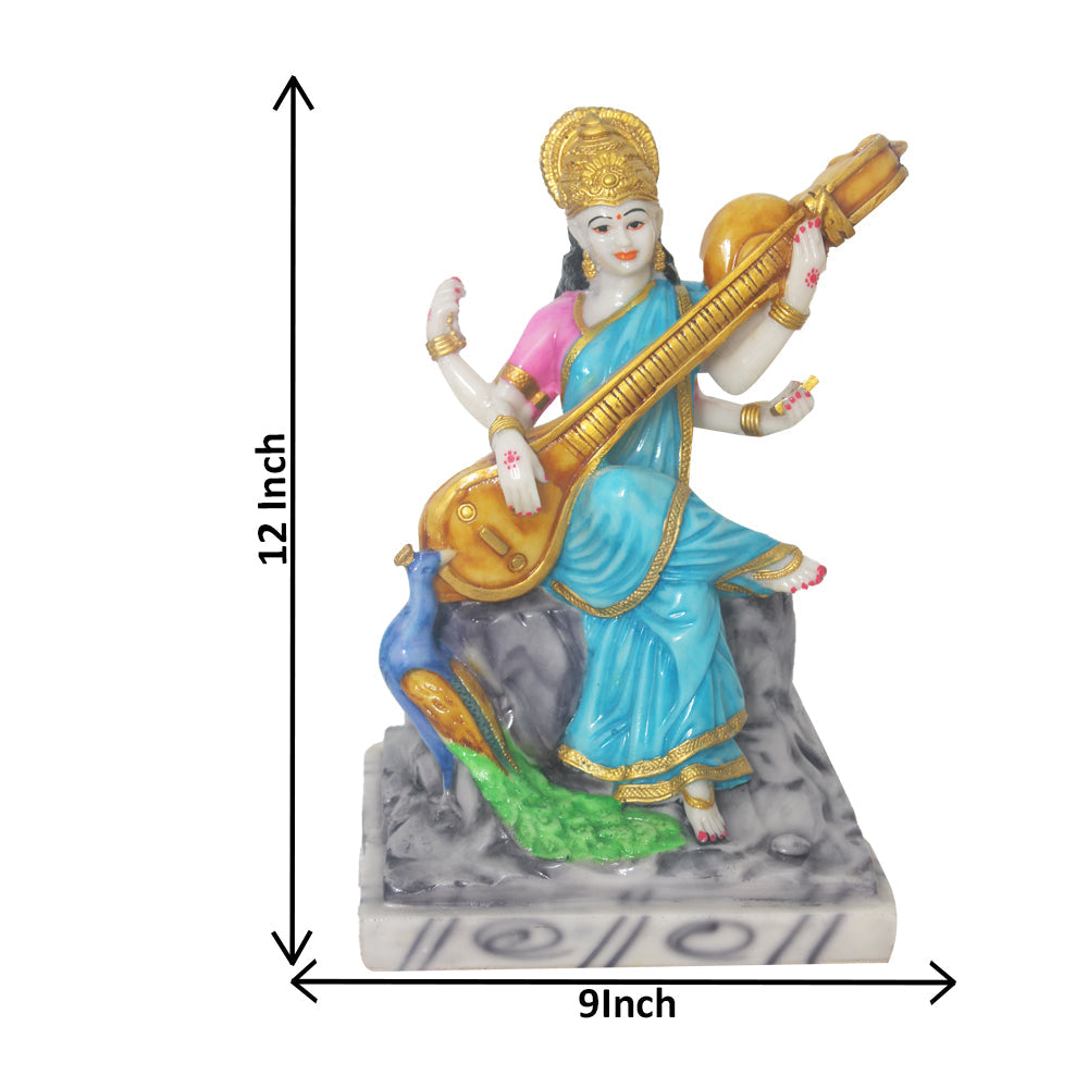 Ma Saraswati Religious Statue Marble Look 30 cm G57X1444WNCGX