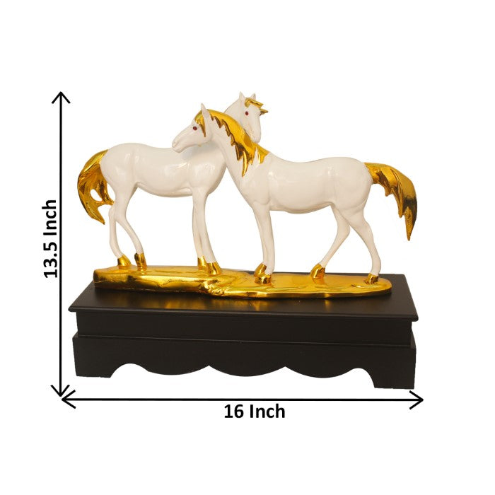 Gold Plated Horse Statue Figurine  34 cm-G79X0058W