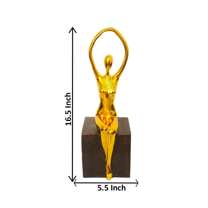 Gold Plated Yoga Lady Showpiece 42 cm-G79X0067G