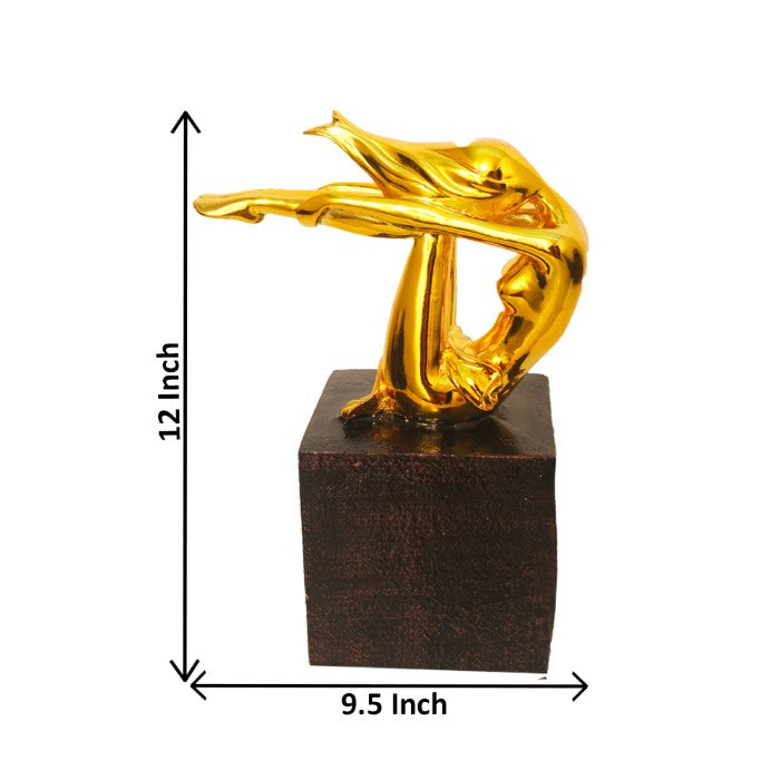 Gold Plated Yoga Lady Statue 30 cm-G79X0069G