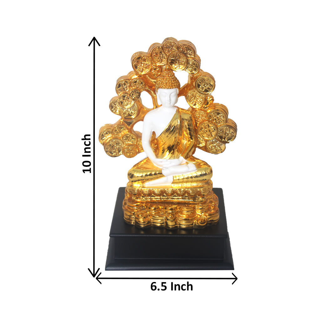 Gold Plated Tree Buddha Statue 25 cm-G82X0006W