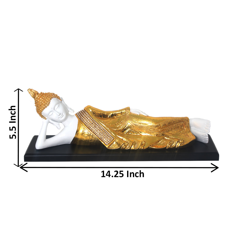 Gold Plated Sleeping Buddha Statue 14 cm-G82X0015W