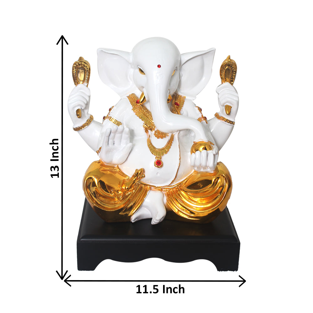 Gold Plated Ganpati Statue Showpiece 33 cm-G82X0027W