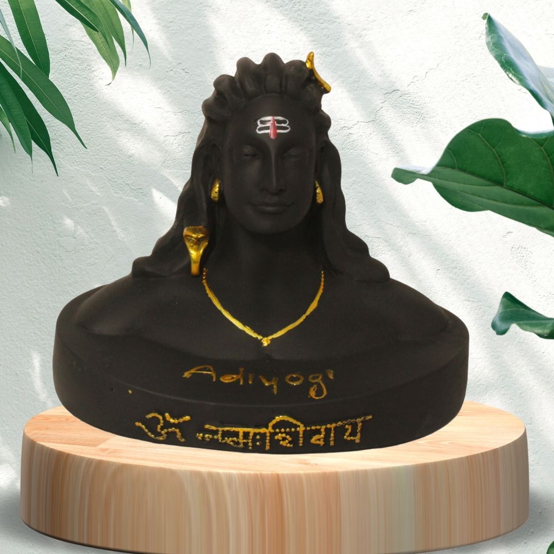 Adiyogi Lord Shiva Statue Black Golden 14 cm-G57X1306KGNMX