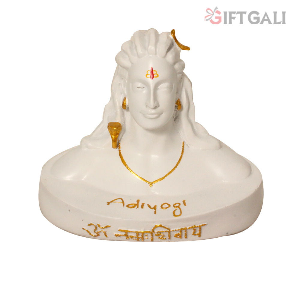 Adiyogi Sculpture White Golden 14 cm-G57X1306WGLMX