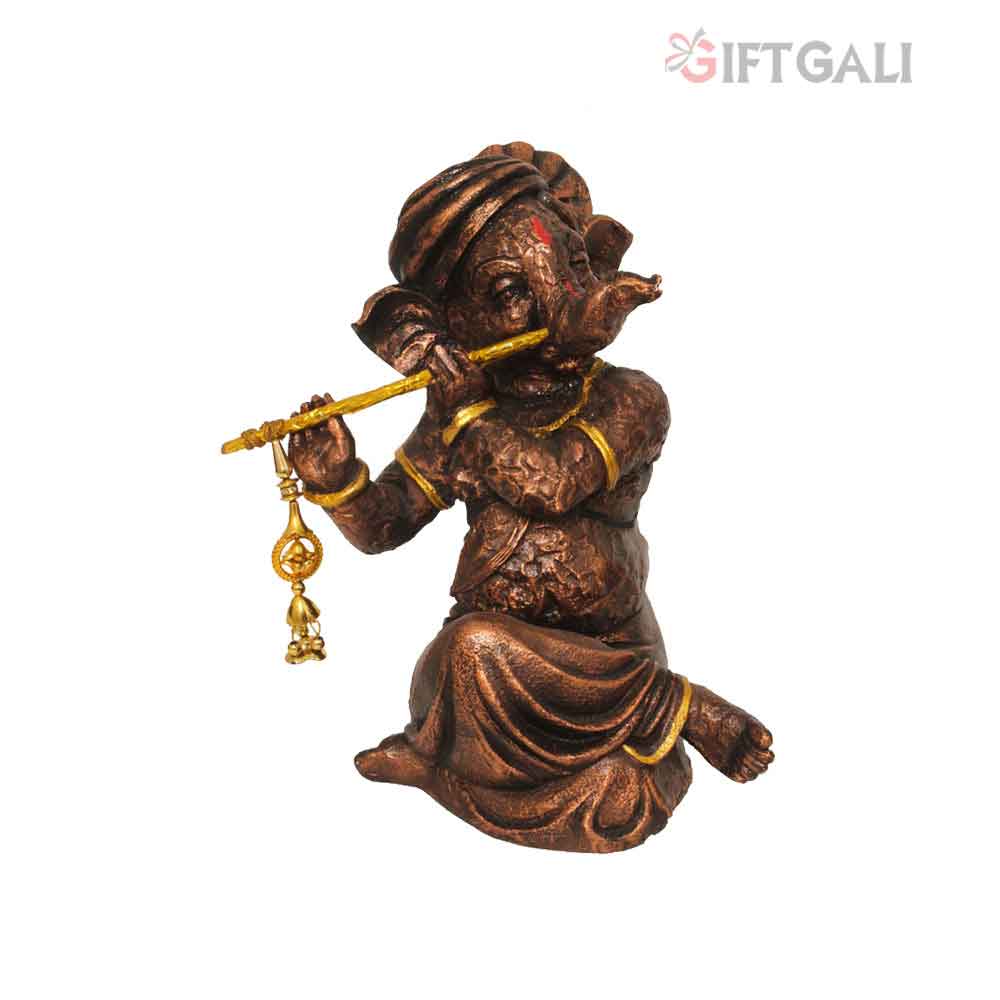 Antique Flute Ganesha Idol 23 cm G57X1106CCAGX