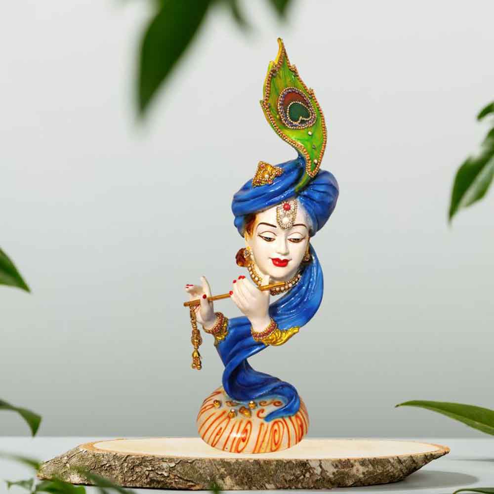 Artistic Pankh Krishan Statue White Blue 57 cm G57X1440WNLGZ