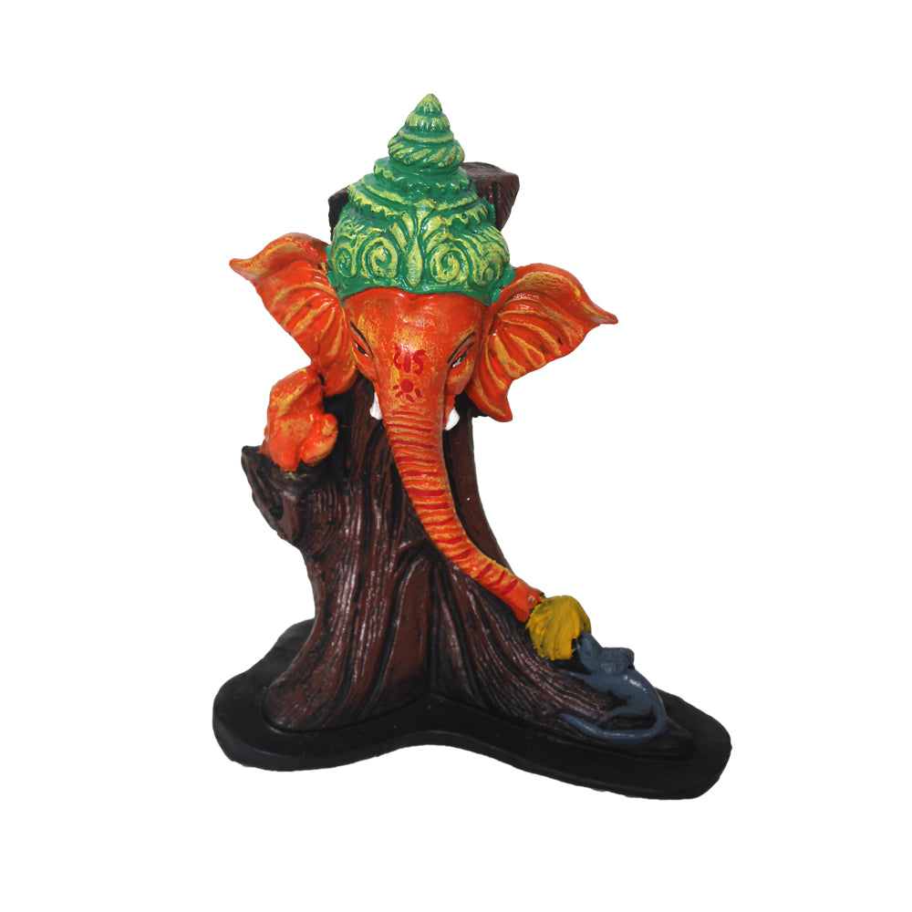 Artistic Ped Ganesha Statue Orange Brown Shaded 16 cm-G57X1253OALMX