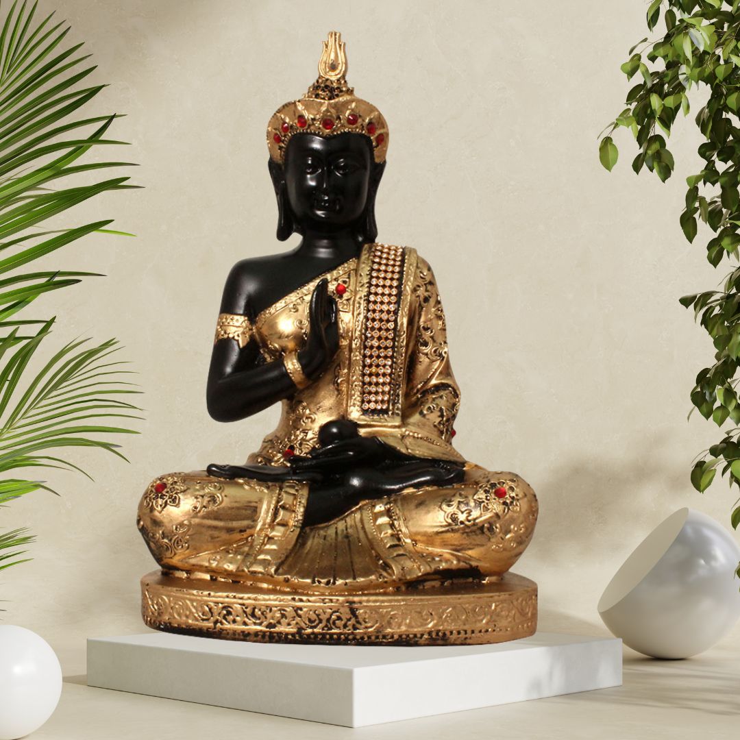 Ashirvaad Buddha Idol Black Golden 26 cm-G57X1088KGNMZ