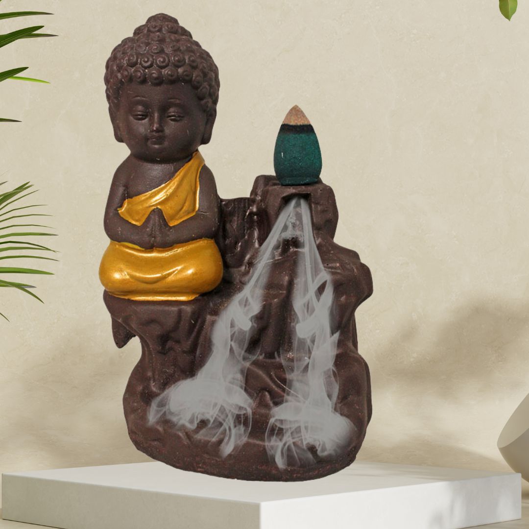 Baby Buddha Backflow Smoke Fountain Coffee Golden 11 cm-G57X1256AGNMX