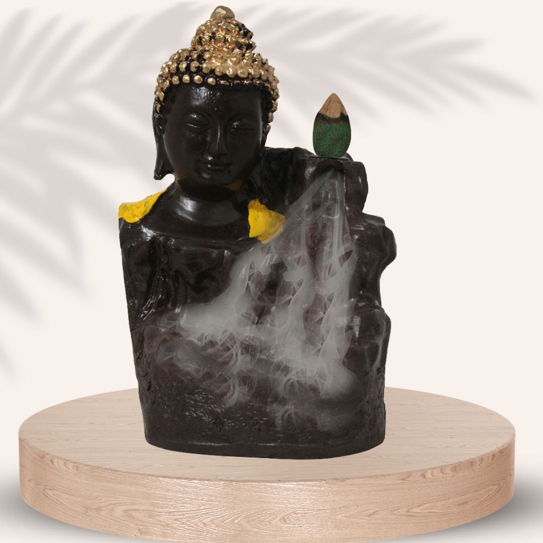 Buddha Backflow Smoke Fountain Coffee Yellow 11 cm-G57X1238AYNMX