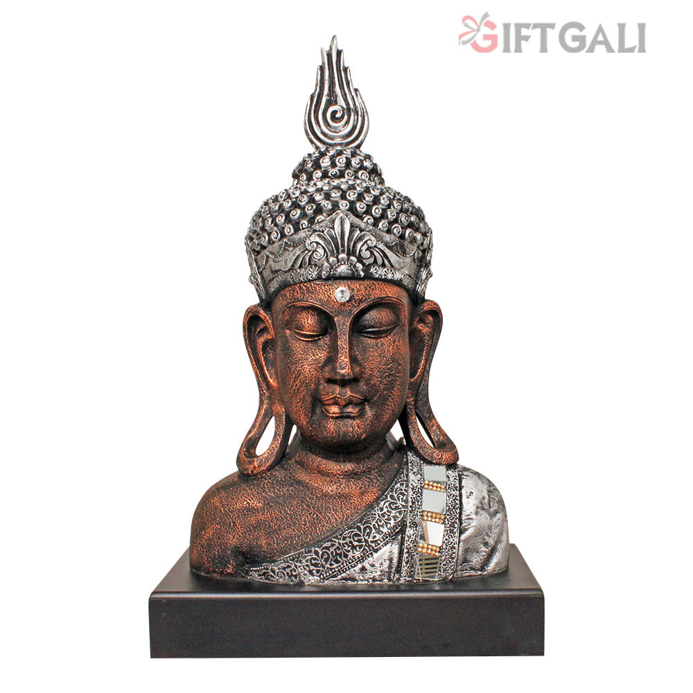 Buddha Bust Statue Copper Silver 45 cm-G57W1068CSNMZ