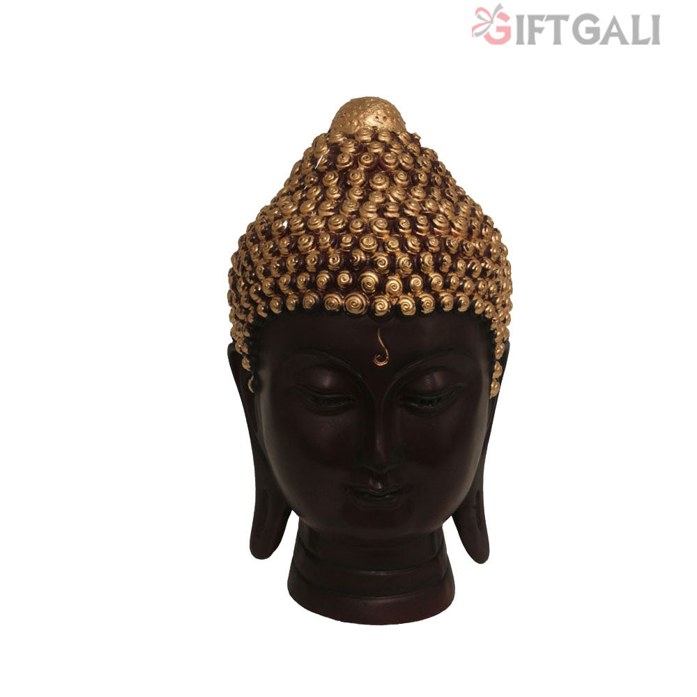 Buddha Face Figurine Brown Golden 30 cm-G57X1061AGNMX