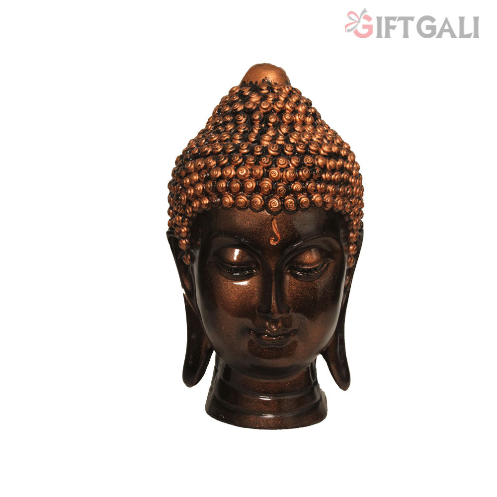 Buddha Face Figurine Copper Antique Finish 30 cm-G57X1061CCAGX