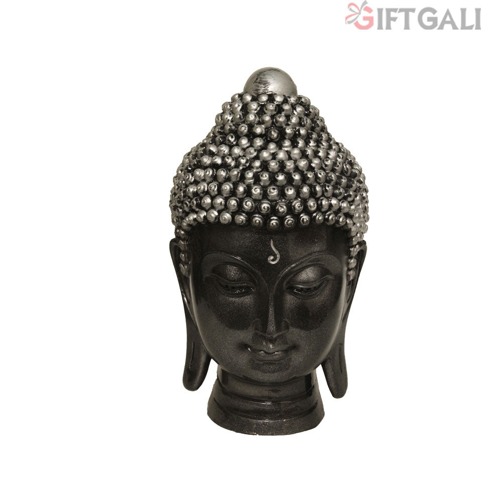 Buddha Face Figurine Silver Antique Finish 30 cm-G57X1061SSAGX