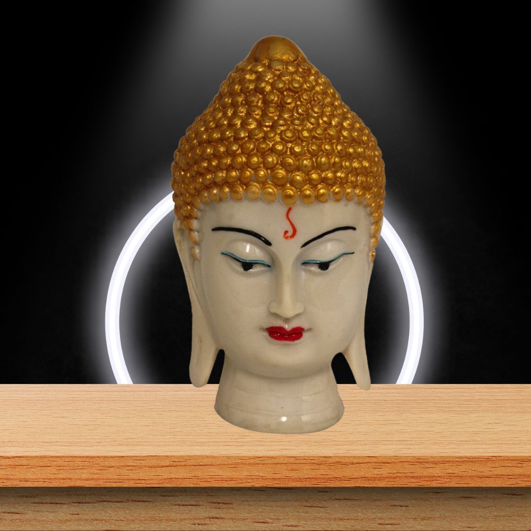 Buddha Face Showpiece Marble Look 20 cm-G57X1062WGCGX