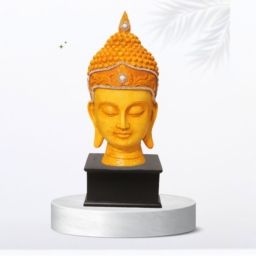 Buddha Head For Gifting Orange Silver Shaded 35 cm-G57W1067OSNMZ