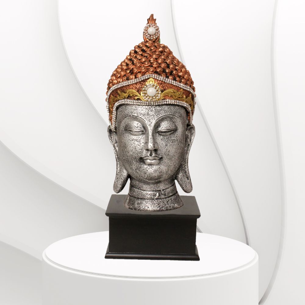 Buddha Head For Gifting Silver Copper Brass 35 cm-G57W1067SCNMZ