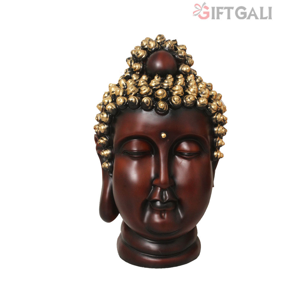 Buddha Head Idol Brown Golden 38 cm-G57X1064AGNMX