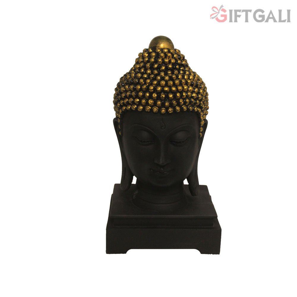 Buddha Head Sculpture Black Brass 26 cm-G57R1062KBNMX