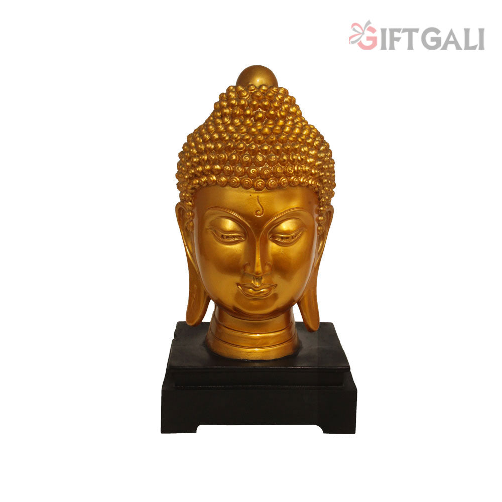 Buddha Head Sculpture Pearl Golden Look 26 cm-G57R1062GGSGX