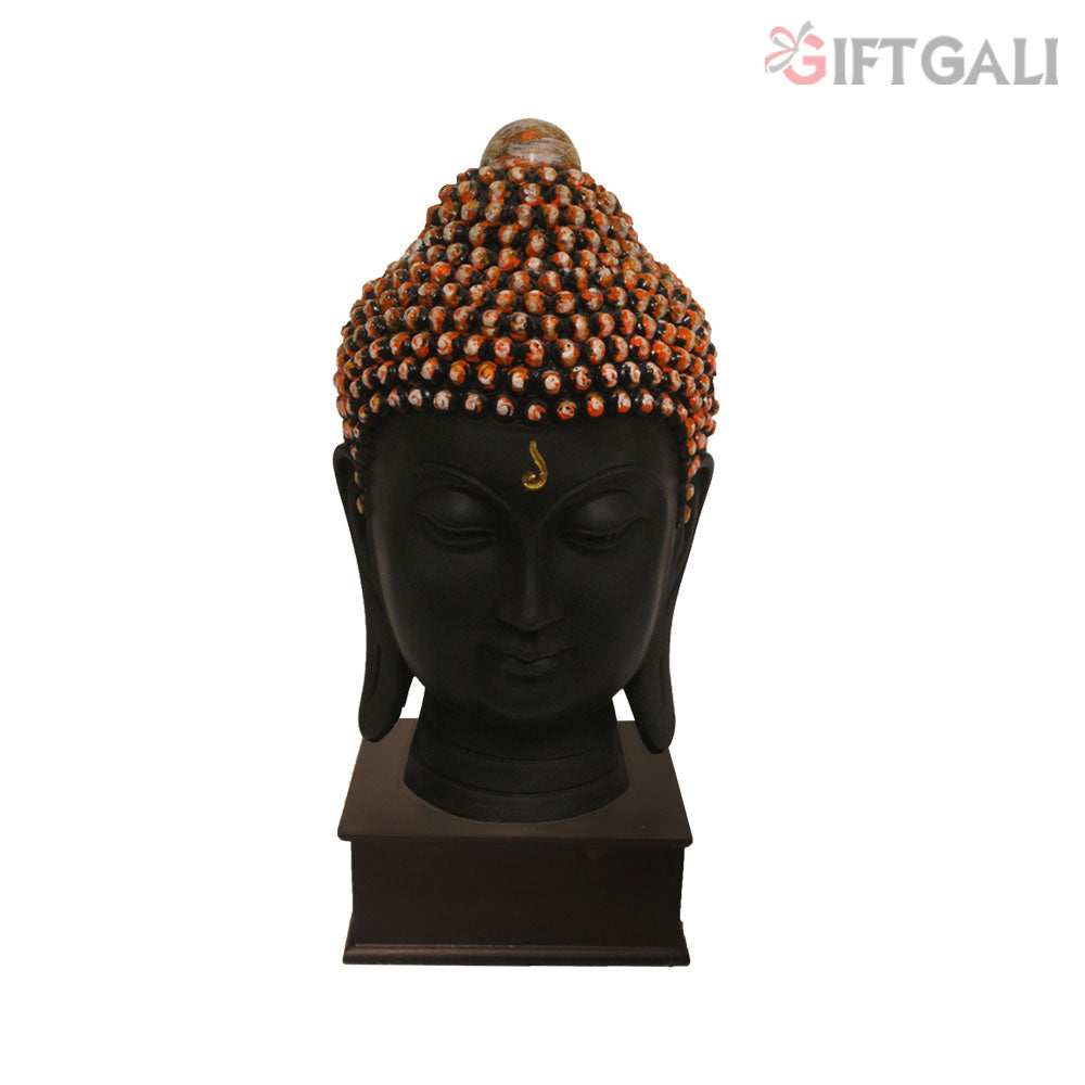 Buddha Head Showpiece Black Orange Shaded 36 cm-G57W1061KOMMX