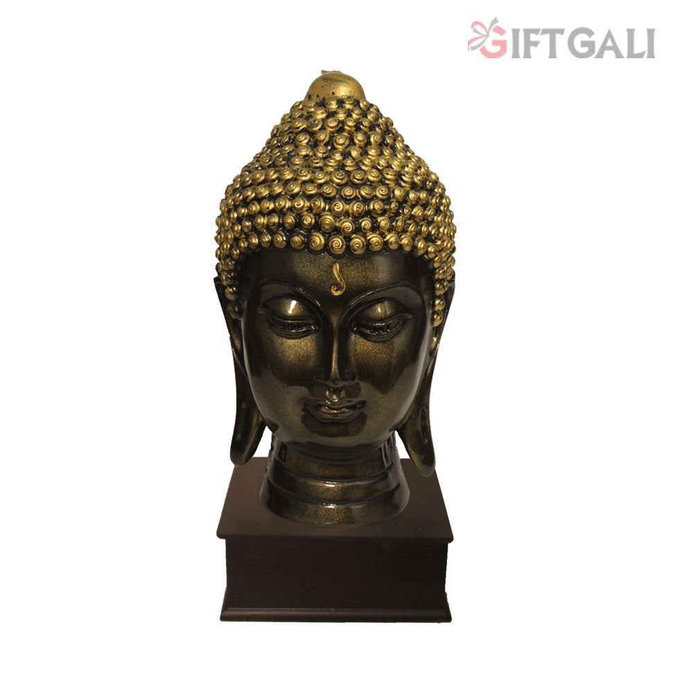 Buddha Head Showpiece Bronze Antique Finish 36 cm-G57W1061BBAGX