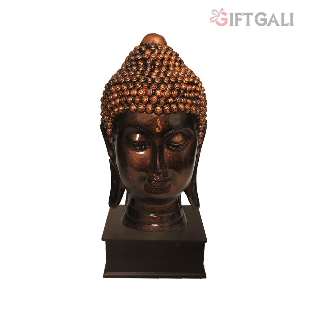 Buddha Head Showpiece Copper Antique Finish 36 cm-G57W1061CCAGX