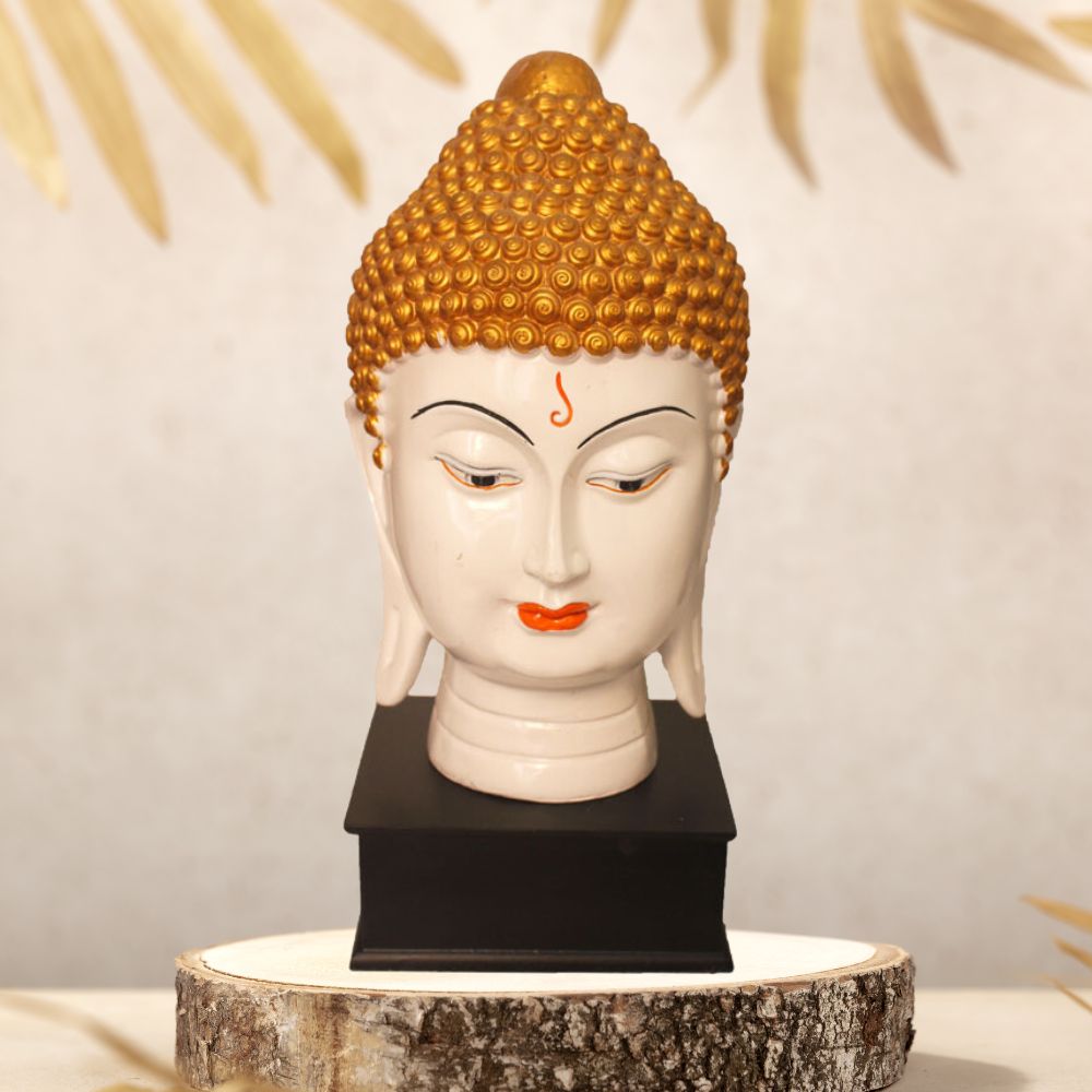 Buddha Head Showpiece Marble Look 36 cm-G57W1061WGCGX