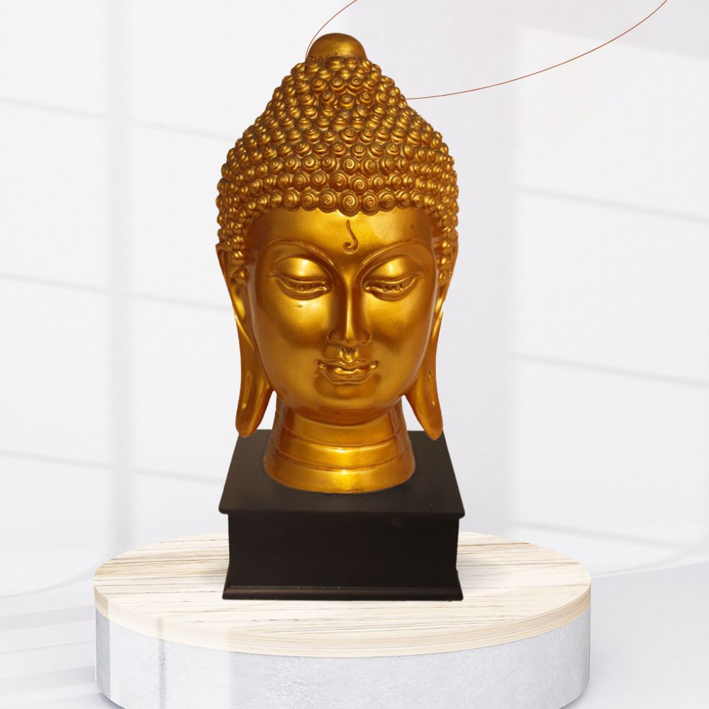 Buddha Head Showpiece Pearl Golden Look 36 cm-G57W1061GGSGX