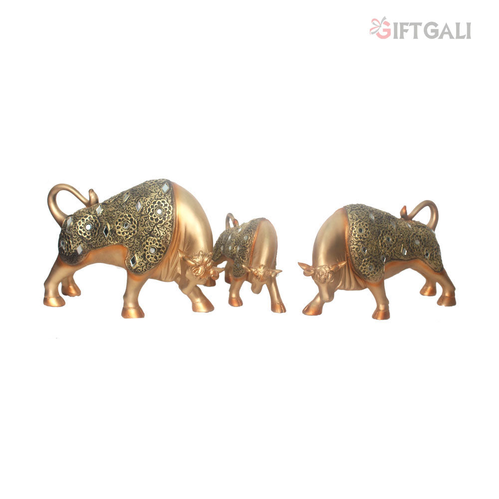 Bull Pair Statue Showpiece 20 cm G57X1651GGNG3