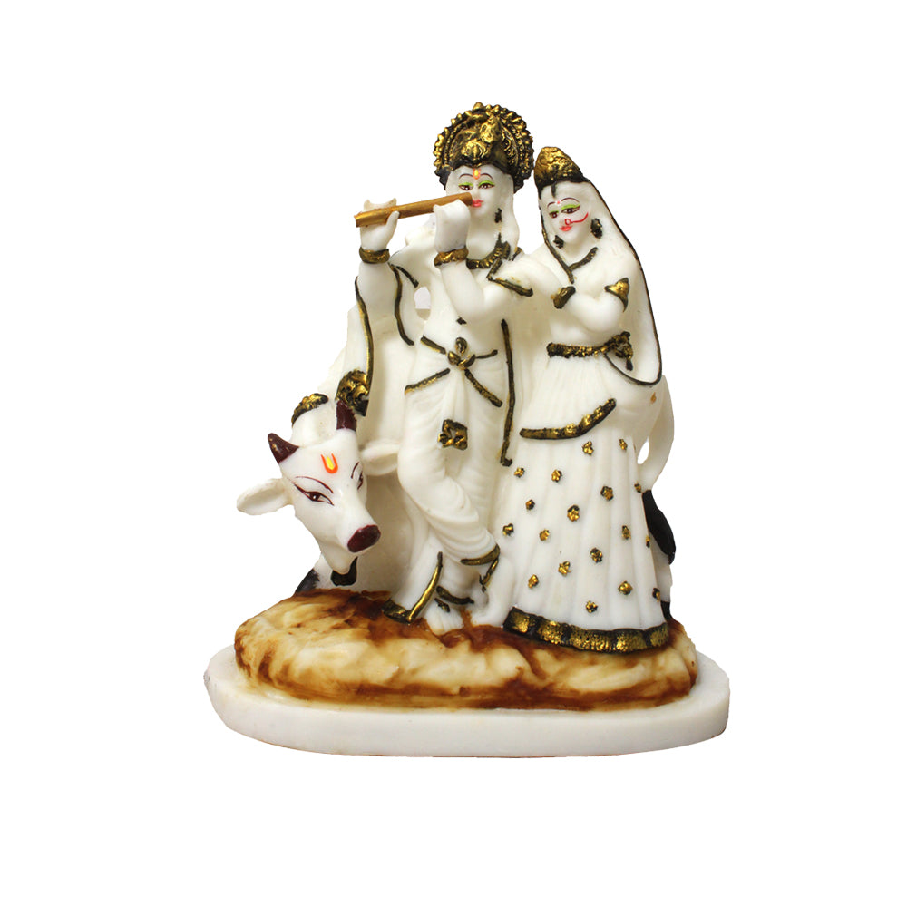 Cow Radha Krishna Idol Statue 27 cm G57R1186WBCGX