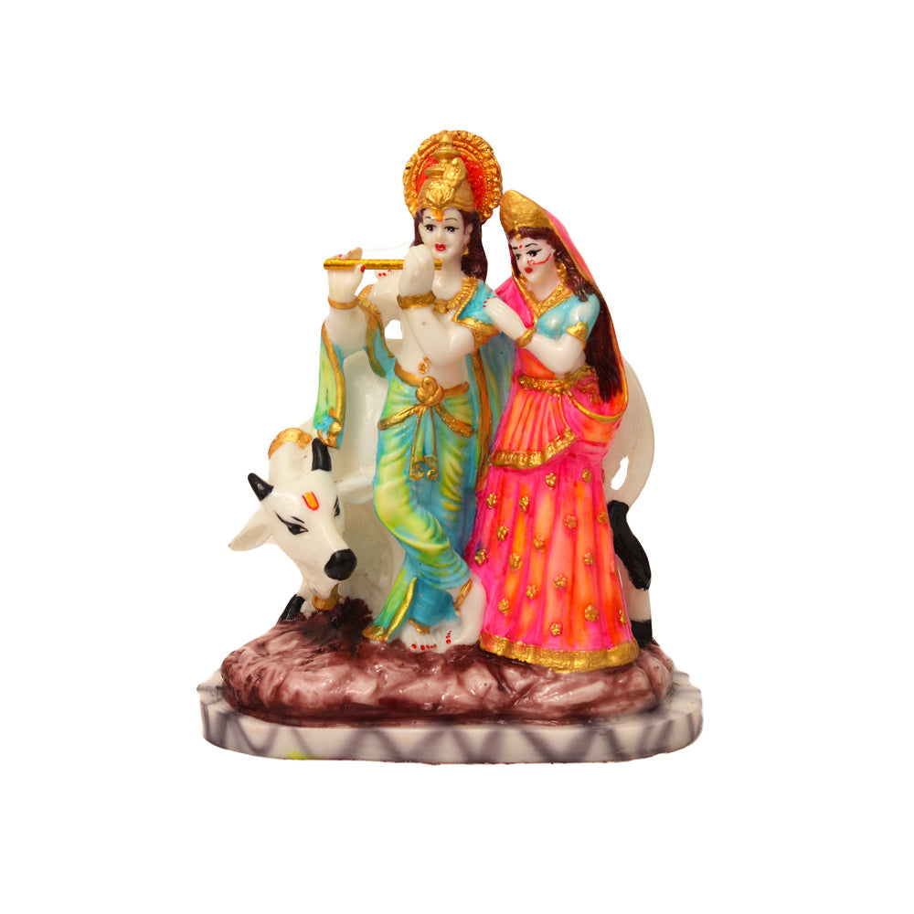 Cow Radha Krishna Idol Statue 27 cm G57R1186WMCGX