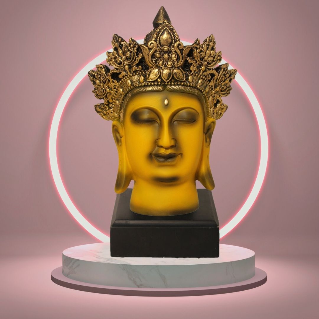 Crown Buddha Face Showpiece Yellow Gold 24 cm-G57W1069YGNMX