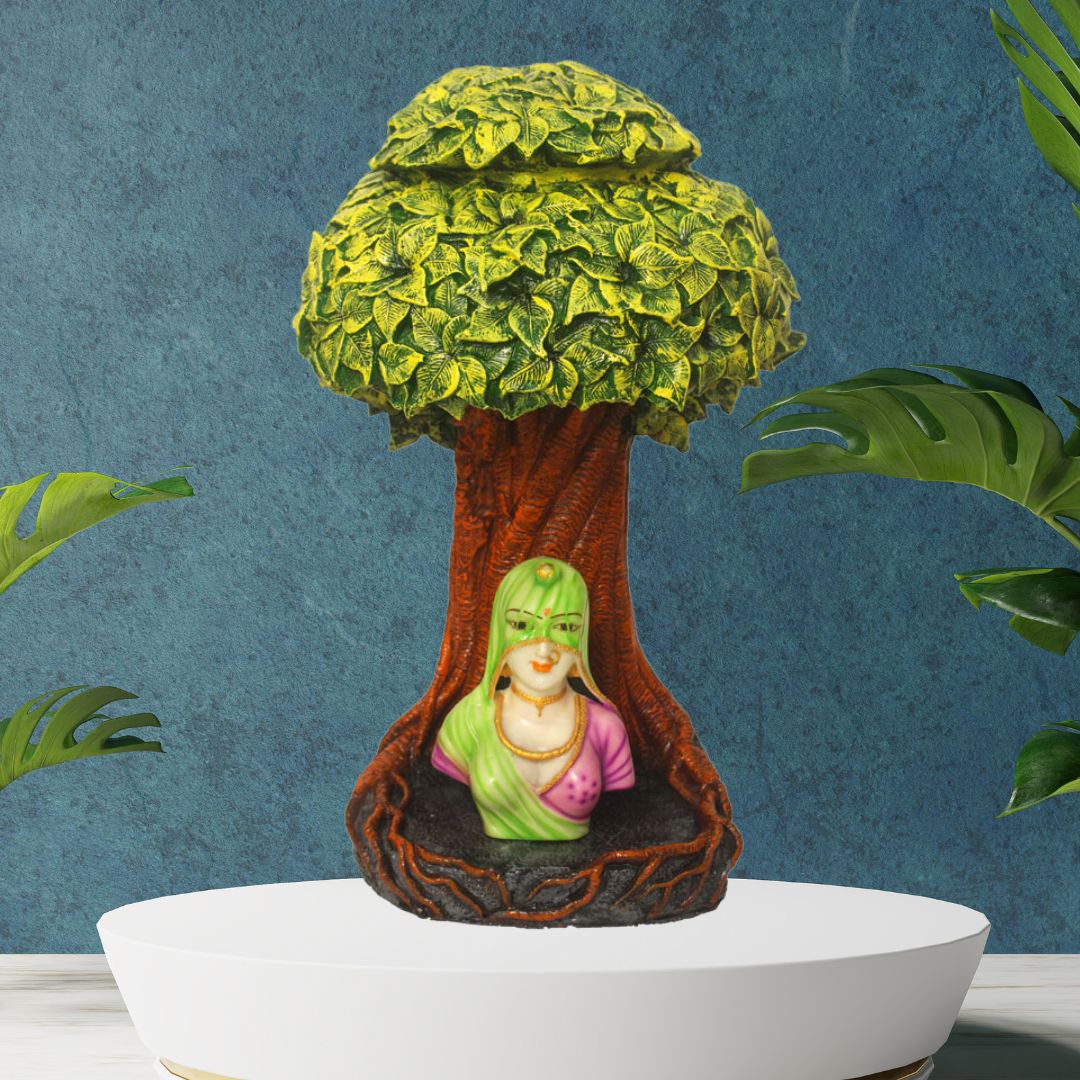 Cultural Lady Figurine Under Kalpvriksha Tree Showpiece Antique 60 cm G57X1322HAMG2-51X081M