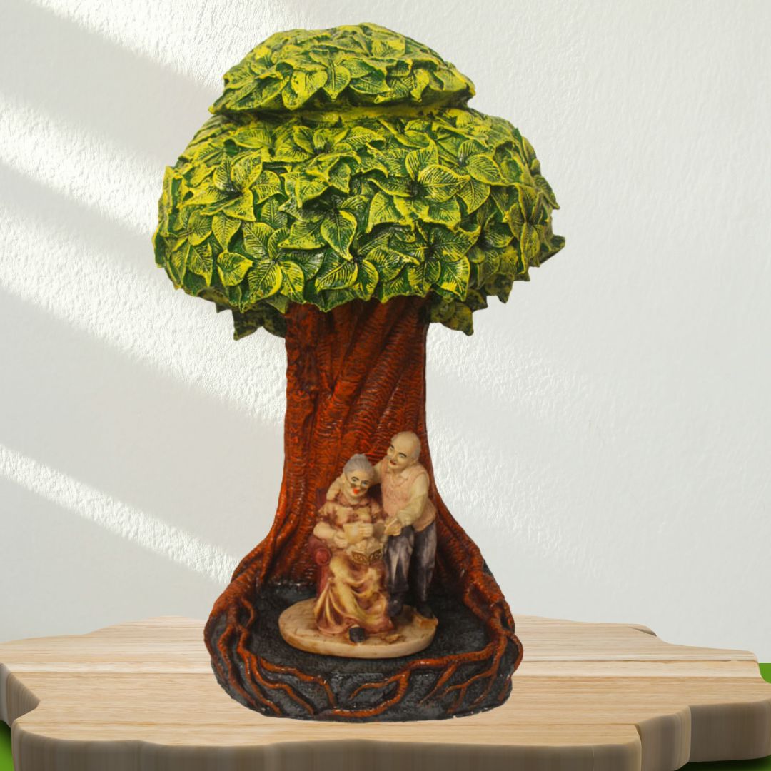 Dada Dadi Resting Under Kalpvriksha Tree Showpiece Antique Look 60 cm G57X1322HAMG2-40X112M