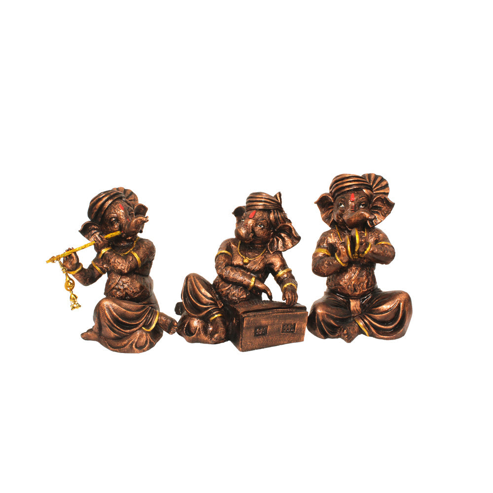 Decorative Antique look Musical Ganesha Pair 23 cm G57X1104CSAG3