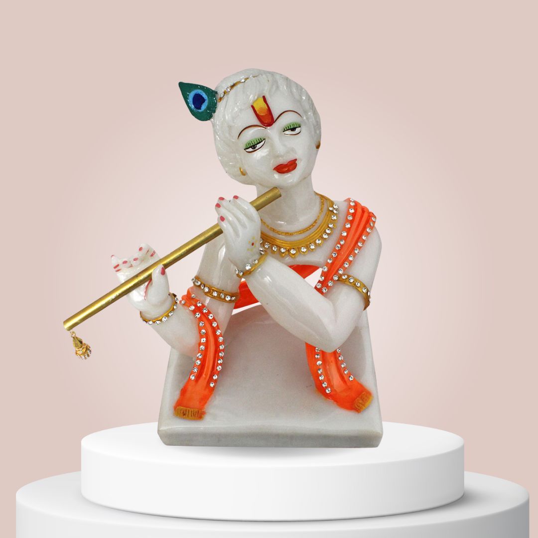 Flute Krishna Modern Art Statue Showpiece Marble 25 cm G57X1397WOCGZ