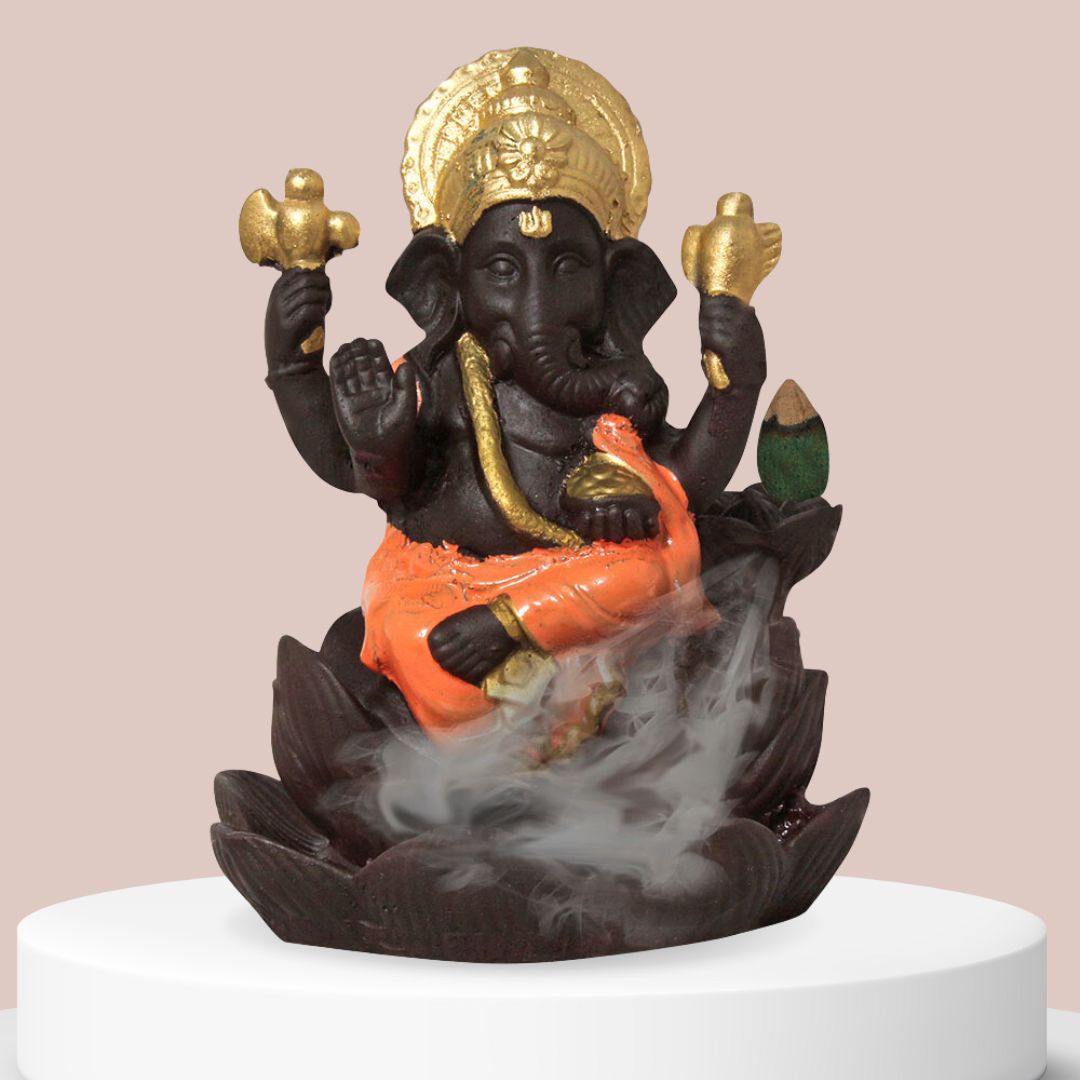 God Ganesha Backflow Smoke Fountain Coffee Red 13 cm-G57X1147ARNMX