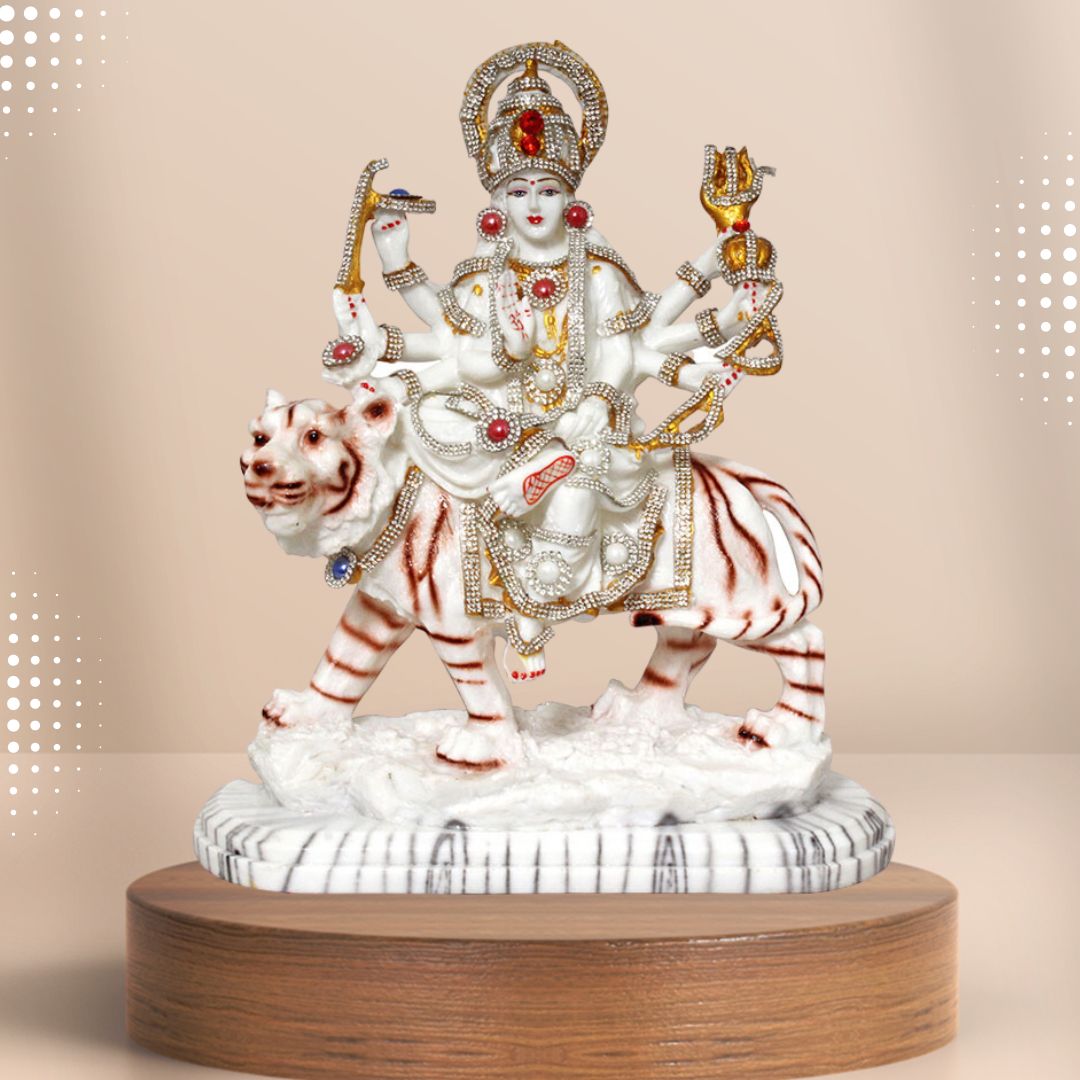 Goddess Durga Ma Idol Marble Look 34 cm G57X1349WACGZ