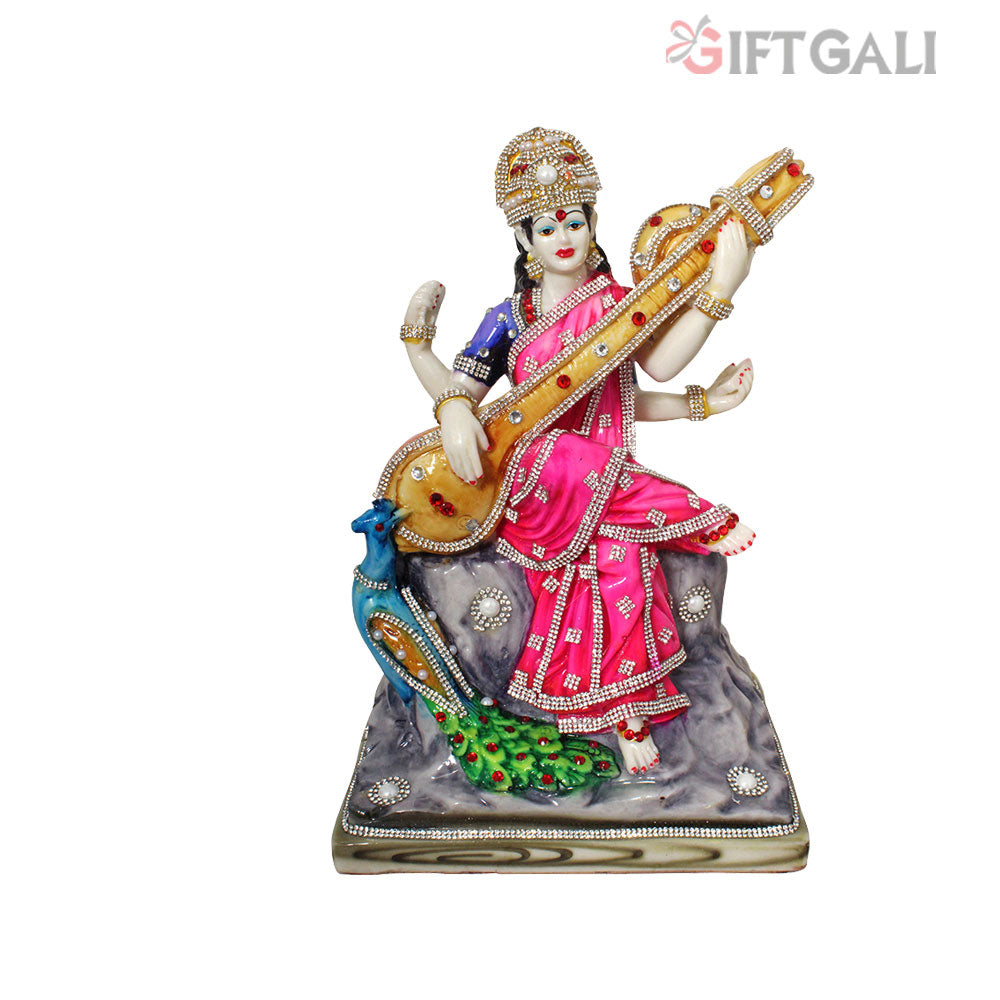 Goddess Saraswati Religious Statue Marble Look 30 cm G57X1444WMCGZ