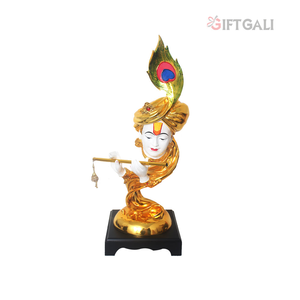 Gold Plated Bansuri Krishna Statue 60 cm-G82X0026W