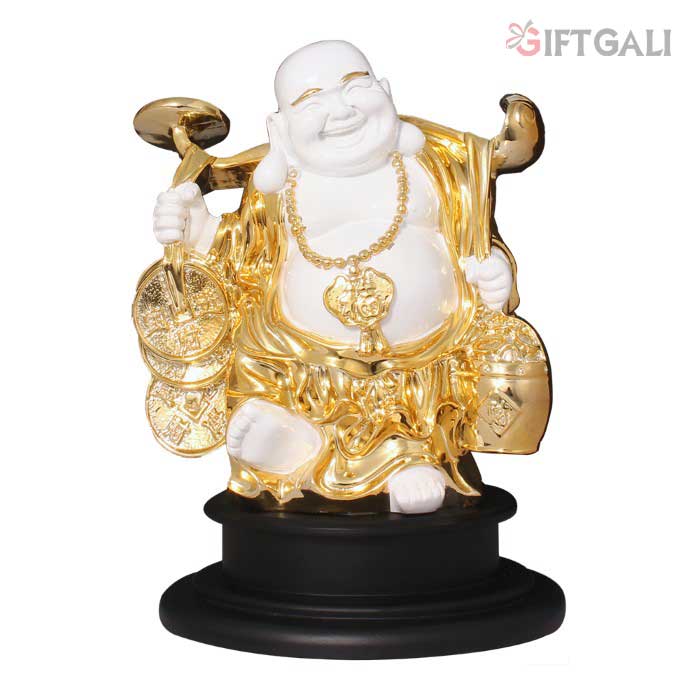 Gold Plated Feng Shui Laughing Buddha Statue 33 cm-G50X0028G000THSS