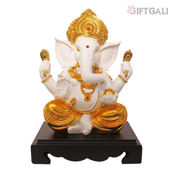 Gold Plated Ganpati Idol Statue 24 cm-G50X0035G000XIAS