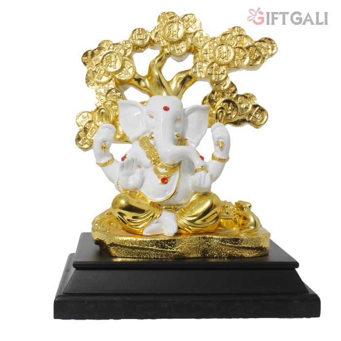 Gold Plated Handicraft Ganesha tree Statue 25 cm-G50X0026G000XNAS